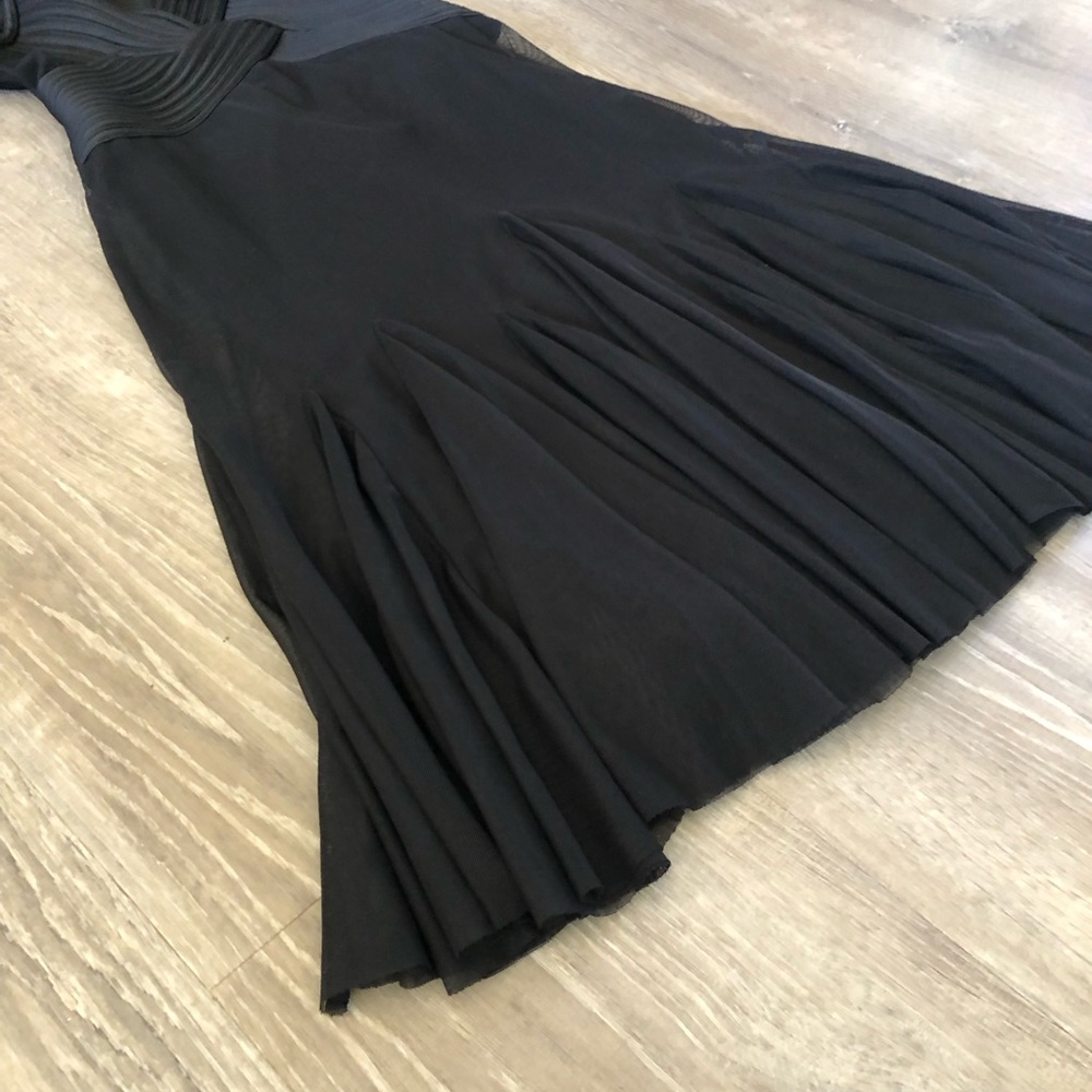 Cache 2000s Black Mesh Midi Long Elegant Dress In… - image 5